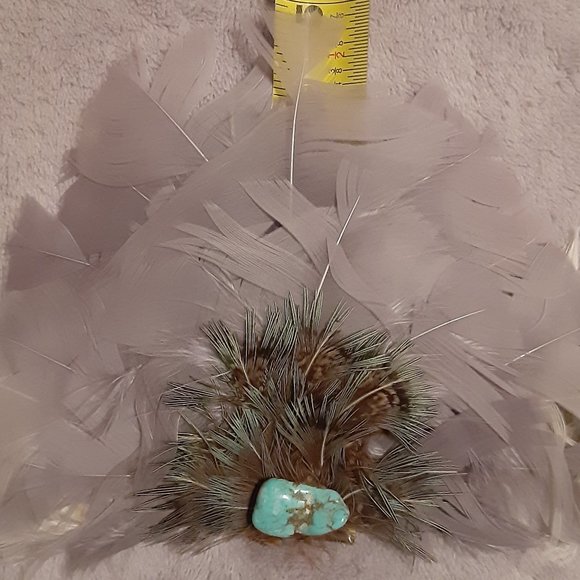 Authentic Cowboy Hat & Band: Texas MHT * Turquoise & Feather * 3X Beaver Blend - Picture 12 of 16